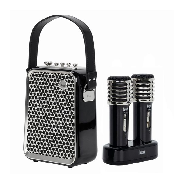 Divoom SongBird-HQ2 Siyah Çift Karaoke Mikrofonlu Bluetooth Hoparlör-Dekor